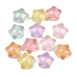 (52) Непрозрачная лаванда Непрозрачные кабошоны из смолы, звезда, разноцветные, 16x17x9 мм