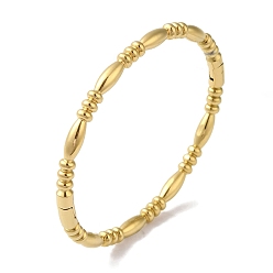 Real 18K Gold Plated 304 Stainless Steel Textured Ring Hinged Bangles for Women, Real 18K Gold Plated, Inner Diameter: 2-3/8x2 inch(5.95X5.15cm), 4.5mm