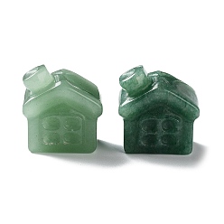 Зеленый Авантюрин Резные фигурки дома исцеления из натурального зеленого авантюрина, Украшения из камня с энергией Рейки, 24x17x25.5 мм