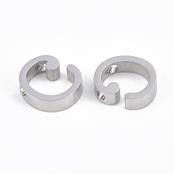 Letter C 304 Stainless Steel Pendants, Stainless Steel Color, Letter, Letter.C, 12x11x3mm, Hole: 1.8mm