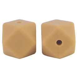 Цвет Древесины Восьмиугольные бусины из пищевого силикона, деревесиные, 17 мм