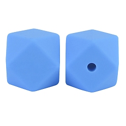 Васильковый Восьмиугольные бусины из пищевого силикона, васильковый, 17 мм