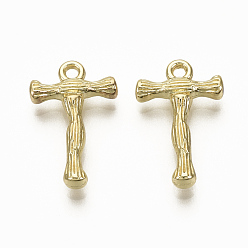 Letter T Подвески из сплава , без кадмия, без никеля и без свинца, бамбуковая буквица, реальный 18 k позолоченный, letter.t, t: 18x11x3 мм, отверстие : 1.5 мм