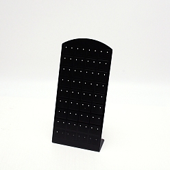 Black Acrylic Earring Studs Displays. Jewelry Display Rack, 72 holes, Rectangle, Black, 4.6x8.9x19.2cm, Hole: 0.14cm