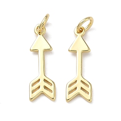 Настоящее золото 18K Латунные подвески, прелести со стрелами, долговечный, стойки покрытие, без свинца и без кадмия, реальный 18 k позолоченный, 19x6x1 мм, отверстие : 3 мм, Перейти кольцо: 5x1 мм