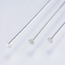 Stainless Steel Color 304 Stainless Steel Flat Head Pins, Stainless Steel Color, 30x0.6mm, 22 Gauge, Head: 1.5mm