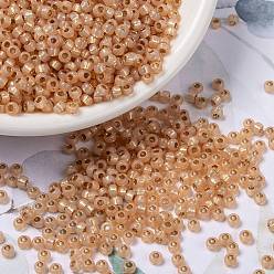 (RR580) Dyed Peach Silver Lined Alabaster MIYUKI Round Rocailles Beads, Japanese Seed Beads, 8/0, (RR580) Dyed Peach Silver Lined Alabaster, 3mm, Hole: 1mm, about 19000~20500pcs/pound