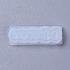 Белый Пищевые силиконовые формы, формы для литья смолы, для уф-смолы, изготовление ювелирных изделий из эпоксидной смолы, бантом, белые, 54x19.5x7 мм, бант : 4x7 мм, 5x8 mm и 6x12 mm