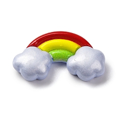 Радуга Кабошоны из смолы, красочный, радуга, 15x26.5x7 мм