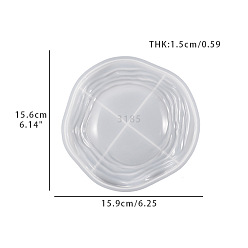 Flat Round Cup Mat Silicone Molds, Resin Casting Coaster Molds, For UV Resin, Epoxy Resin Craft Making, White, Flat Round, 156x159x15mm