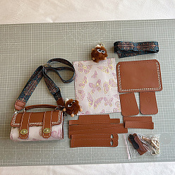 Шоколадный Набор сумок через плечо с этническим принтом бабочек своими руками, включая материалы сумки из искусственной кожи, прямоугольные, цвет шоколада, 100x185x60 мм