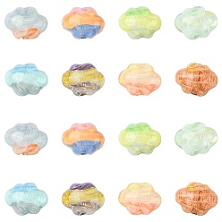 (52) Непрозрачная лаванда 16шт 8 цвета двухцветные прозрачные акриловые бусины, бусины ручной работы, облако, с блестящей пудрой и эмалью, разноцветные, 14.5x19x13.5 мм, отверстие : 2.2 мм, 2 шт / цвет