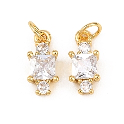 Квадрат Кулон из циркония, стойки покрытие, долговечный, без кадмия и без свинца, реальный 18 k позолоченный, квадратный, 14x6.5x4.5 мм, Перейти кольцо: 5x1 мм, внутренний диаметр: 3 мм