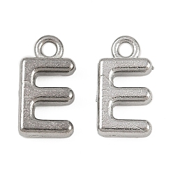 Letter E 304 прелести нержавеющей стали, полированный, цвет нержавеющей стали, Письмо E, 9x5x2 мм, отверстие : 1.2 мм