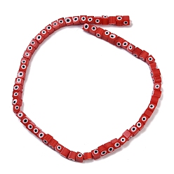 (123L) Белый крем непрозрачный блеск Ручной сглаза бусины бисер нитей, кубические, огнеупорный кирпич, 5.5x5.5x5.5~6 мм, отверстие : 1 мм, около 63~65 шт / нитка, 14.41''~15.63'' (36.6~39.7 см)