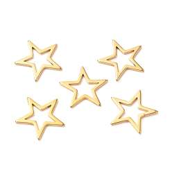 Золотой 201 нержавеющей стали связывающий кольца, звезда, золотые, 13x13.5x1 мм