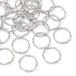 Platino Anillos de unión de latón Shegrace, anillo redondo retorcido, sin cadmio, plomo, níquel, larga duración plateado, Platino, 14.5x1.5 mm, diámetro interior: 13 mm