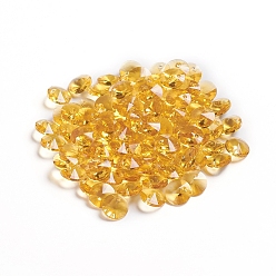 Gold Glass Charms, Faceted, Cone, Gold, 8x4mm, Hole: 1~1.2mm