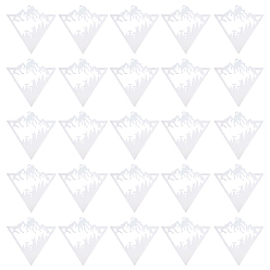 Нержавеющая Сталь Цвет 30шт. 201 филигранные подвески из нержавеющей стали, гравированные металлические украшения, треугольник с горой, цвет нержавеющей стали, 36.5x37x0.3 мм, отверстие : 1.6 мм