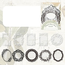 Mixed Shapes 10шт 10 стили винтажные кружевные водонепроницаемые наклейки для животных наборы, декоративные наклейки, для diy scrapbooking, оформление фотоальбома, разнообразные, 100x100x0.1 мм, 1 шт / стиль