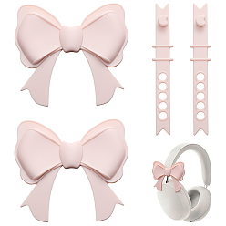Pink Силиконовые бантики для брелоков на наушники, регулируемые ремешки для украшений наушников, розовые, 79x87x10 мм