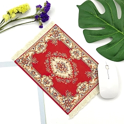 Красный Коврик для мыши из резины с бархатной тканью, коврик для мыши, богемный элемент прямоугольник, красные, 270x180x2 мм