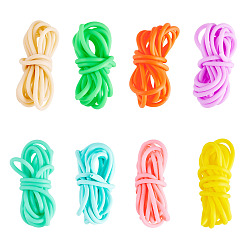 (52) Непрозрачная лаванда 16м 8 цвета полые трубы ПВХ трубчатый шнур из синтетического каучука, разноцветные, 4 мм, отверстие : 2 мм, 2 м / цвет