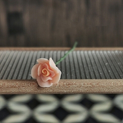 Розовый Имитационная модель розы из смолы с железной проволокой, украшение куклы, аксессуары для ролевых игр, туманная роза, 60x9 мм