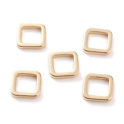 Настоящее золото 24K Латунные соединительные колечки, долговечный, квадратный, реальный 24 k позолоченный, 6x6x1 мм, внутренний диаметр: 4x4 мм
