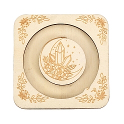 Луна Квадратный поднос для деревянного браслета, декоративный поднос для браслетов, луна, 9.5x9.5x0.95 см