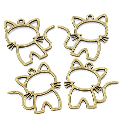 Античная Бронза Подвески из сплава , кошачье очарование, античная бронза, 27x25 мм, отверстие : 2 мм