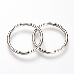 Stainless Steel Color Tarnish Resistant 304 Stainless Steel Linking Rings, Stainless Steel Color, 25x2mm