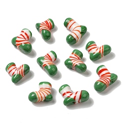 Разноцветный Бусины лэмпворк , Рождественский чулок, красочный, 17~19x20~21x10~11 мм, отверстие : 1.2 мм