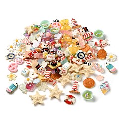 Mixed Color Acrylic & Resin Mixe Styles Cabochons, Mixed Shapes, Mixed Color, 11.5~40x11~41x3~15mm
