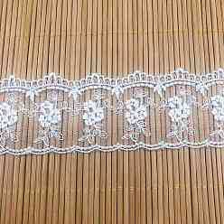 Белый Кружевная отделка из полиэстера, Лента из цветочного кружева для шитья и художественных поделок, белые, 1-3/4 дюйм (44 мм)