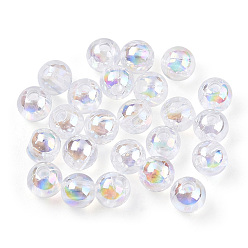 Прозрачный АВ Прозрачные акриловые бусины, аб цвета покрытием, круглые, ясно AB, 4 мм, отверстие : 1.2 мм, Около 16000 шт / 500 г