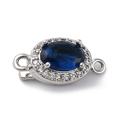 Платина Латунные микро проложить кубического циркония ящик с застежками, без кадмия, без никеля и без свинца, со стеклом, овальные, платина, 15.5x8x8 мм, отверстие : 1.2 мм