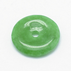 Бирманский Нефрит Натуральный маньяк нефрит / бурма-нефрит, окрашенные, пончик / пи-диск, ширина пончика: 6.3 мм, 14.5x2~4 мм, отверстие : 2 мм