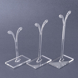 Clear Plastic Earring Display, Bean Sprout Shape Earrings Display Stand, Jewelry Tree Stand Stand, Three-piece Set, Clear, 38x80mm, 38x100mm, 38x120mm