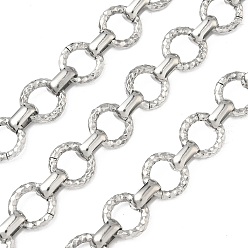Нержавеющая Сталь Цвет 304 Цепи из текстурированной нержавеющей стали с кольцами, несварные, с катушкой, цвет нержавеющей стали, 13x2.5 мм