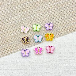 Бабочка Бусины из сплава эмали для выпечки, разноцветные, бабочка, 10x12x4 мм, отверстие : 1.8 мм, 9 шт / комплект