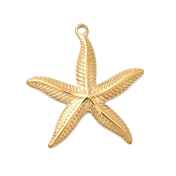 Морская звезда 304 подвески из нержавеющей стали, коллекция океана, ионное покрытие (ip), морская звезда, 28.5x27x2 мм, отверстие : 1.6 мм