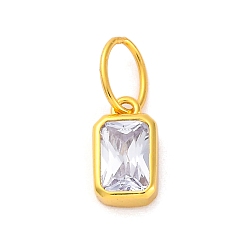 Лиловый 925 подвески из стерлингового серебра с кубическим цирконием., цвета, прямоугольные, сирень, 8x5x2 мм, отверстие : 5x3 мм