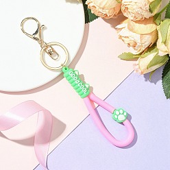 Pink Брелок из ПВХ и сплава железа с застежкой-клешней в виде кошачьей лапы, розовые, 180 мм