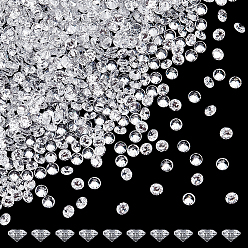 Прозрачный Кубического циркония кабошоны, класс А, граненые, алмаз, 2 мм, 1500 шт / комплект