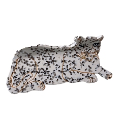 Белый Дым Заколки для волос из ацетата целлюлозы (смолы) в виде когтей леопард, серый, 98x50 мм