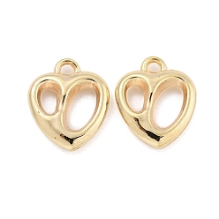 Golden CCB Plastic Pendants, Heart Charms, Golden, 17x14.5x3.5mm, Hole: 1.8mm