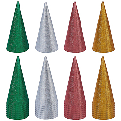 Mixed Color 32Pcs 4 Colors Paper Children's Birthday Party Hat, Mixed Color, 125x220mm, 8pcs/color