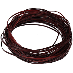 Кокосово-Коричневый Пластиковый имитация трости проволочный шнур, плоский, кокосового коричневый, 5 мм