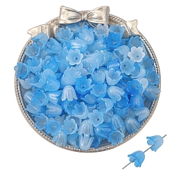 Темно-Голубой 100 шт. акриловые колпачки для бусин, цветок, глубокое синее небо, 10x8 мм, отверстие : 1.5 мм